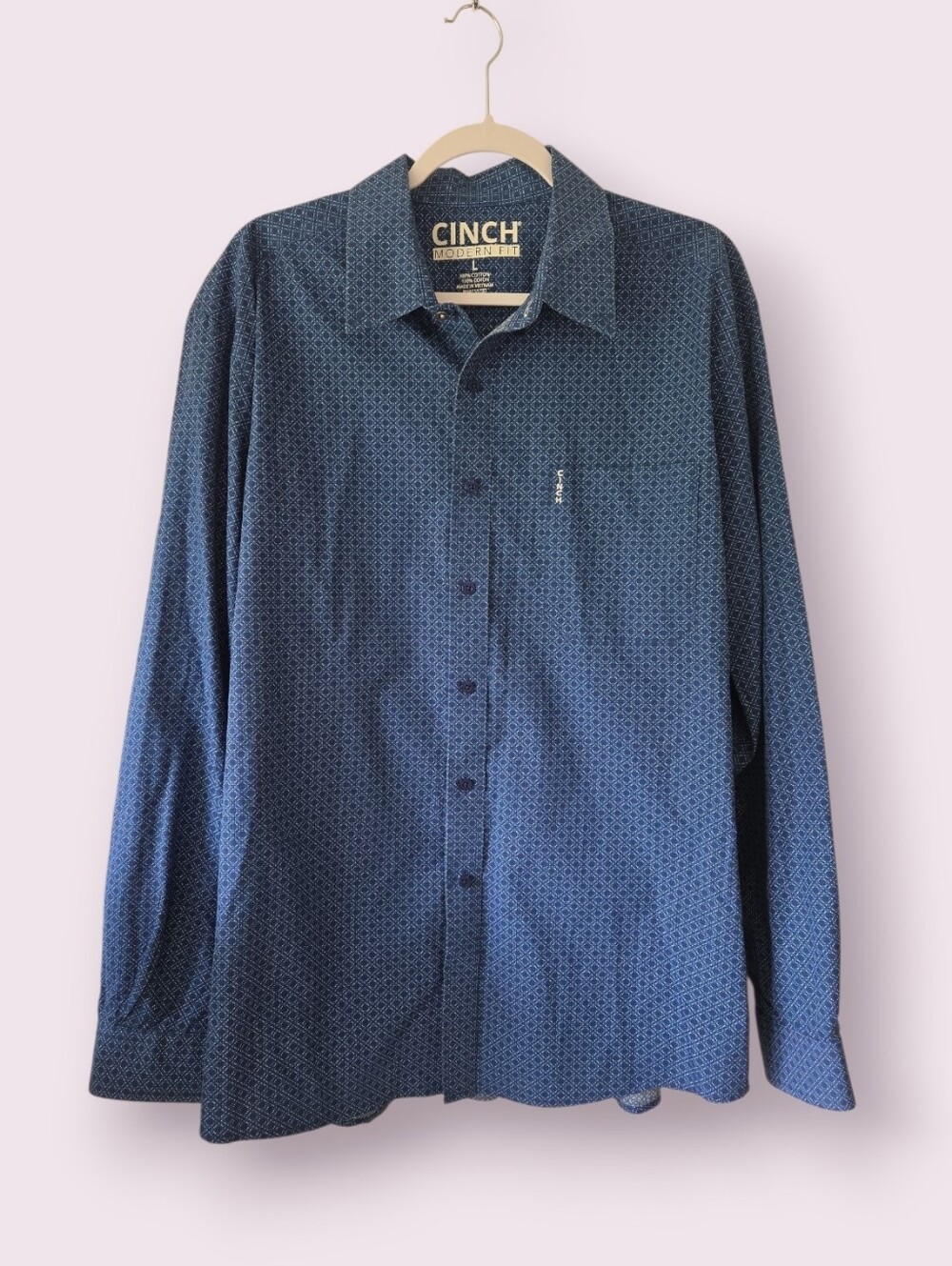 CINCH Modern Fit Blue Long Sleeve Western Button Down Shirt Size L